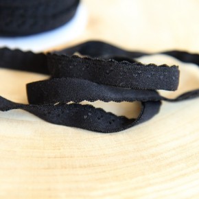 Droit fil à plat 6 mm souple spécial lingerie et couture du prêt-à-porter  couleur noir fabriqué en France prix au mètre - mercerie-extra