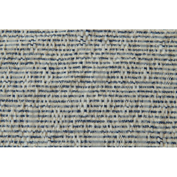 tissu jacquard bleu - un chat sur un fil