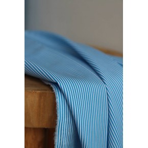 tissu coton rayures bleu et blanc