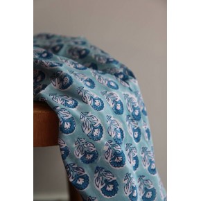 coton indien block print - bleu