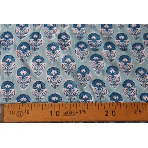 tissu indien block print - bleu