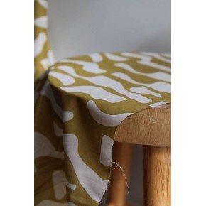 tissu ocre et blanc - voile de coton