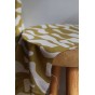 tissu ocre et blanc - voile de coton