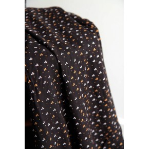 jolie viscose fleurs - noir et ocre