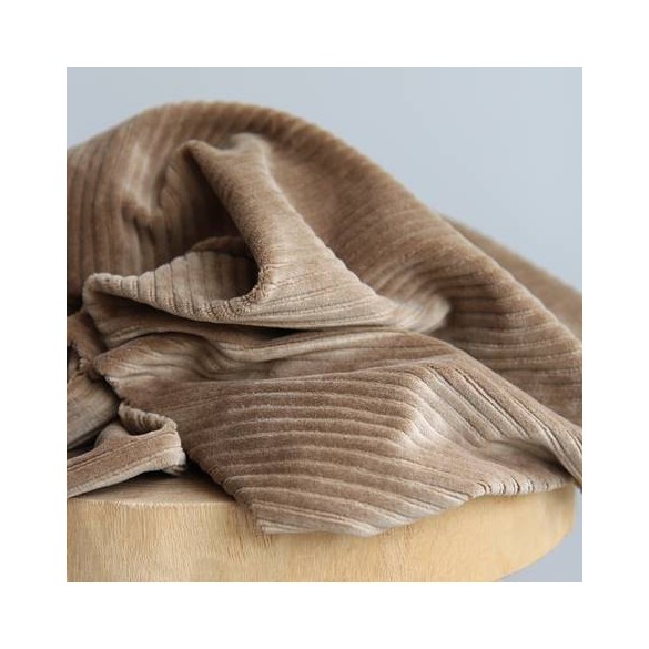 tissu velours beige - nicky