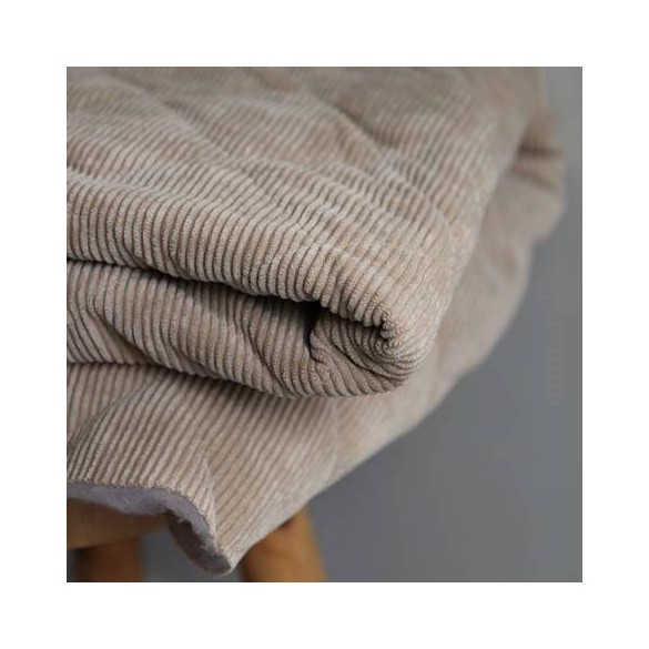 velours côtelé matelassé beige fourrure sherpa beige