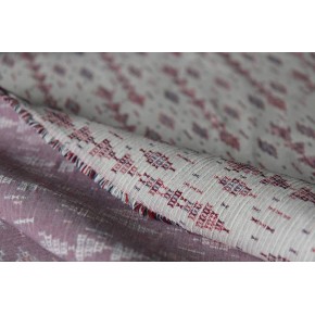 jacquard français - écru et bordeaux