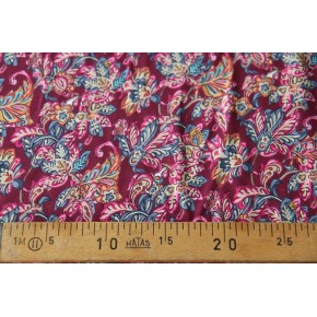 tissu viscose imprimé bordeaux