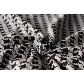 tissu maille pour pull - noir et blanc