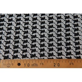 tissu maille pied de coq - noir et blanc