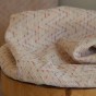 tissu jacquard kos écru et rose - un chat sur un fil