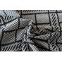 tissu jacquard carreaux noir et blanc - un chat sur un fil