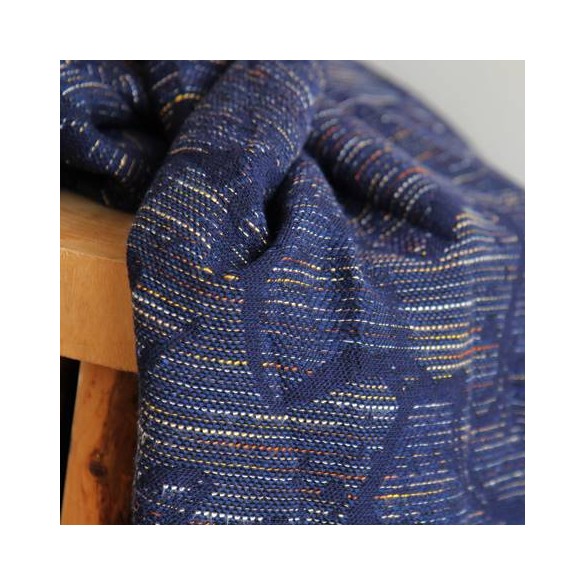 tissu upcyclé - jacquard bleu chiné