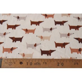 tissu jersey côtelé imprimé dogs - un chat sur un fil