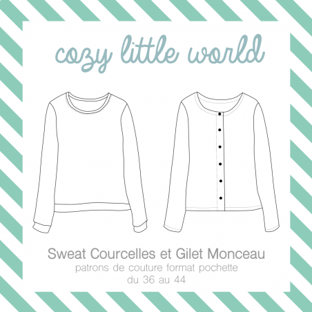 Gilet Monceau Et Sweat Courcelles Patron Cosy Little World Un Chat Sur Un Fil